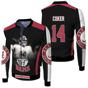 14 Jake Coker - Alabama Crimson Tide Fleece Bomber Jacket