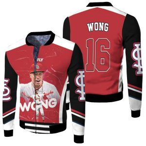 16 Kolten Wong St Louis Cardinals Fleece Bomber Jacket