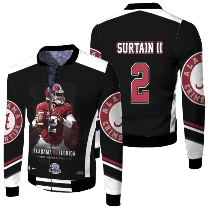 2 Alabama Patrick Surtain Ii Fleece Bomber Jacket