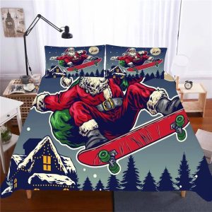 2019 Christmas Santa Claus #1 Duvet Cover Pillowcase Bedding Set Home Decor