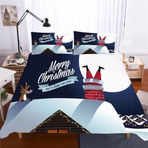 2019 Christmas Santa Claus #12 Duvet Cover Pillowcase Bedding Set Home Decor