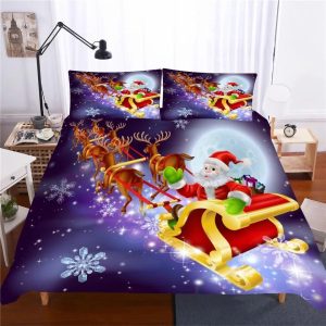 2019 Christmas Santa Claus #13 Duvet Cover Pillowcase Bedding Set Home Decor