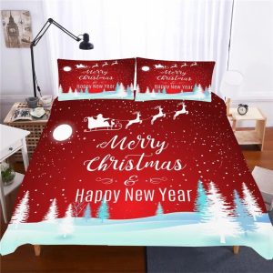 2019 Christmas Santa Claus #14 Duvet Cover Pillowcase Bedding Set Home Decor