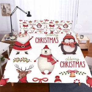 2019 Christmas Santa Claus #6 Duvet Cover Pillowcase Bedding Set Home Decor