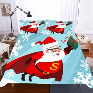 2019 Christmas Santa Claus #7 Duvet Cover Pillowcase Bedding Set Home Decor