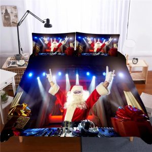 2019 Christmas Santa Claus #8 Duvet Cover Pillowcase Bedding Set Home Decor
