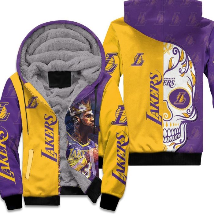 23 Lebron James Los Angeles Lakers Nba Western Conference Skull Logo Unisex Fleece Hoodie