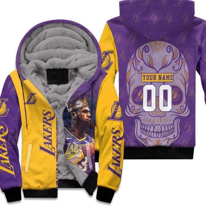 23 Lebron James Los Angeles Lakers Nba Western Conference Skull Personalized Unisex Fleece Hoodie