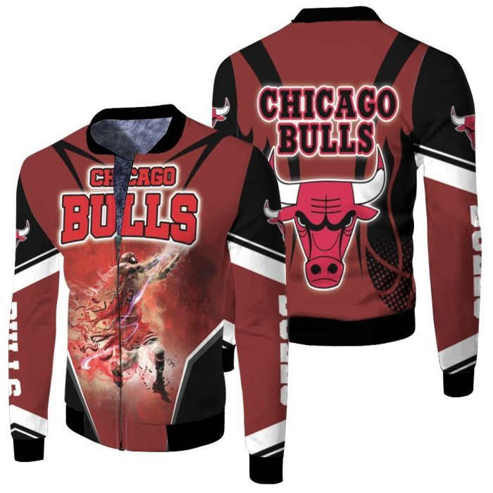 23 Michael Jordan Chicago Bulls Fleece Bomber Jacket