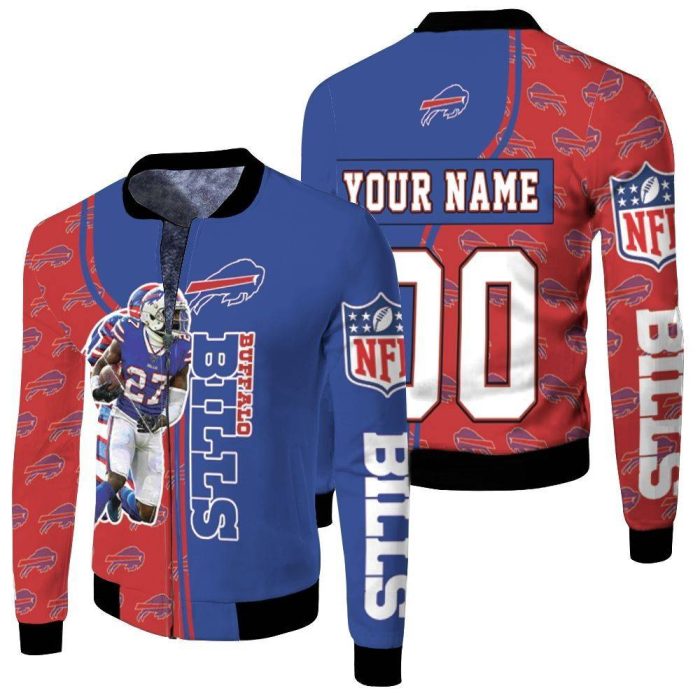 27 Tre Davious White 27 Buffalo Bills Great Player 2020 NFL Personalized Fleece Bomber Jacket