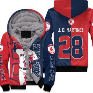 28 J D Martinez Boston Red Sox Unisex Fleece Hoodie