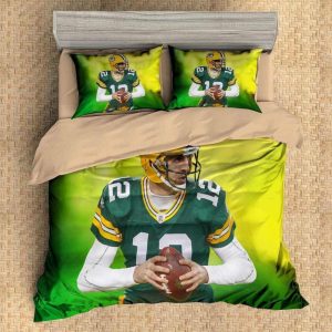 3D Aaron Rodgers Green Bay Packers Bedding Set For Fans