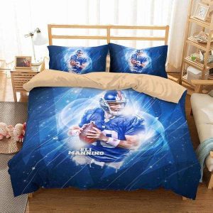 3D Eli Manning New York Giants Bedding Set - 1 Duvet Cover & 2 Pillow Case