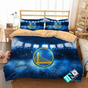 3D NBA Golden State Warriors Logo Bedding Set- 1 Duvet Cover & 2 Pillow Cases