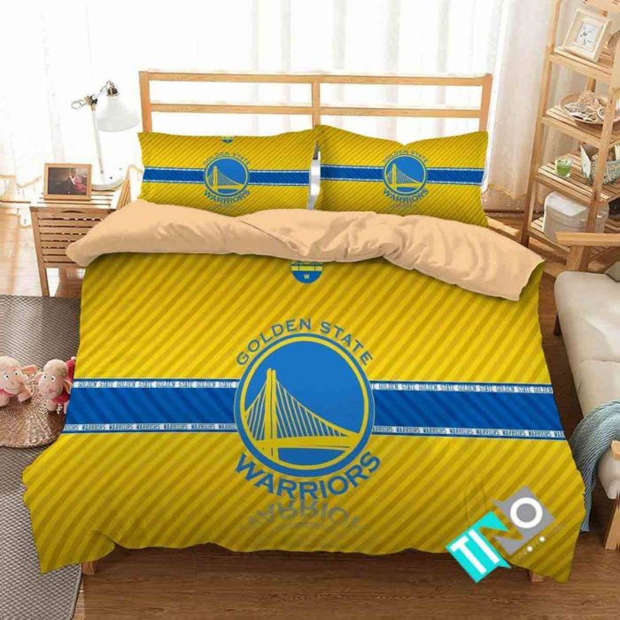 3D NBA Golden State Warriors Logo Duvet Cover Bedding Set