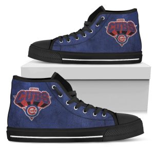 3D Simple Logo Chicago Cubs MLB Custom Canvas High Top Shoes