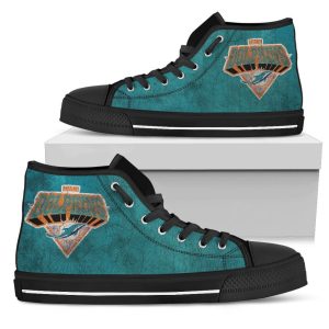 3D Simple Logo Miami Dolphins NFL Custom Canvas High Top Shoes