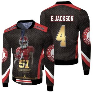 4 Alabama Crimson Tide Eddie Jackson 51 Wins Fleece Bomber Jacket