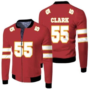 55 Frank Clark Kannas City Inspired Style Fleece Bomber Jacket