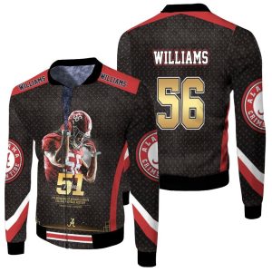 56 Alabama Crimson Tide Tim Williams 51 Wins Fleece Bomber Jacket