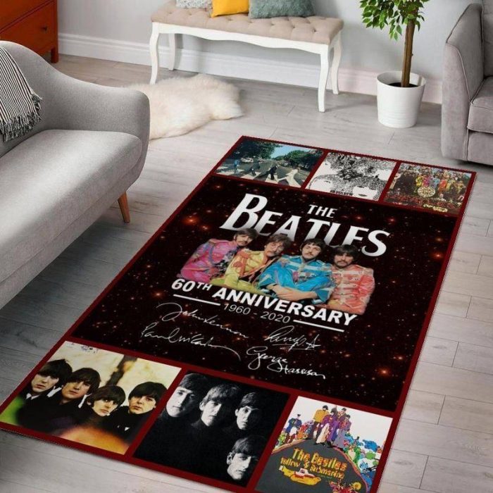 60 Years Of The Beatles V1 Living Room Area Rug Living Room Rug Home Decor