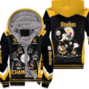 6X Super Bowl Champions Pittsburgh Steelers 2020 Nfl Season Snoopy Vs Peanuts Unisex Fleece Hoodie