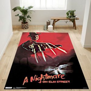 A Nightmare On Elm Street One Sheet Area Rug Living Room And Bedroom Rug Home Decor Floor Decor