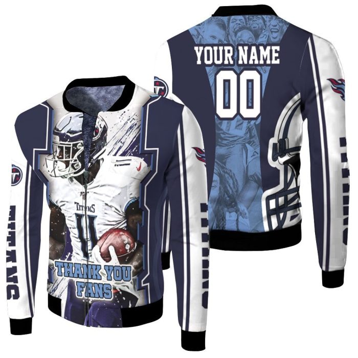 A.J Brown 11 Tennessee Titans Afc South Champions Super Bowl 2021 Personalized Fleece Bomber Jacket