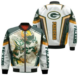 Aaron Jones 33 Green Bay Packers Nfc North Division Champions Super Bowl 2021 Bomber Jacket