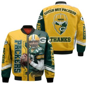 Aaron Rodgers 12 Green Bay Packers NFL 2020 Season Champion Thanks Super Bowl Lv Bomber Jacket