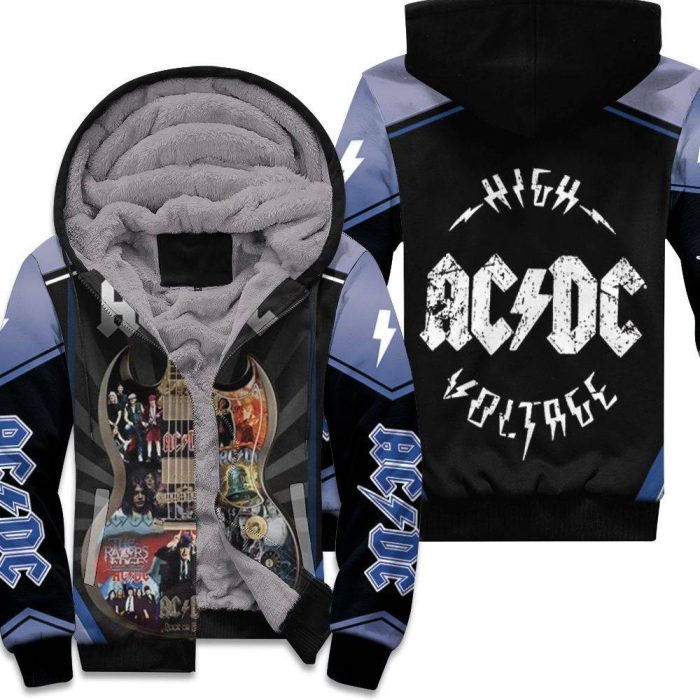 Acdc All Album Cover Guitar Unisex Fleece Hoodie