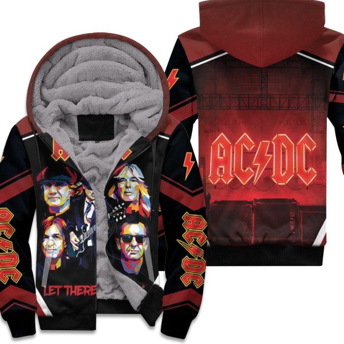 Acdc Angus Young Let There Be Rock Popart Unisex Fleece Hoodie