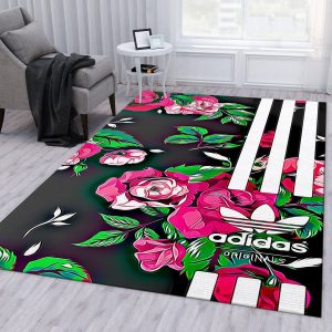 Adidas Flower Fashion Brand Rug Bedroom Rug Home Decor Floor Decor