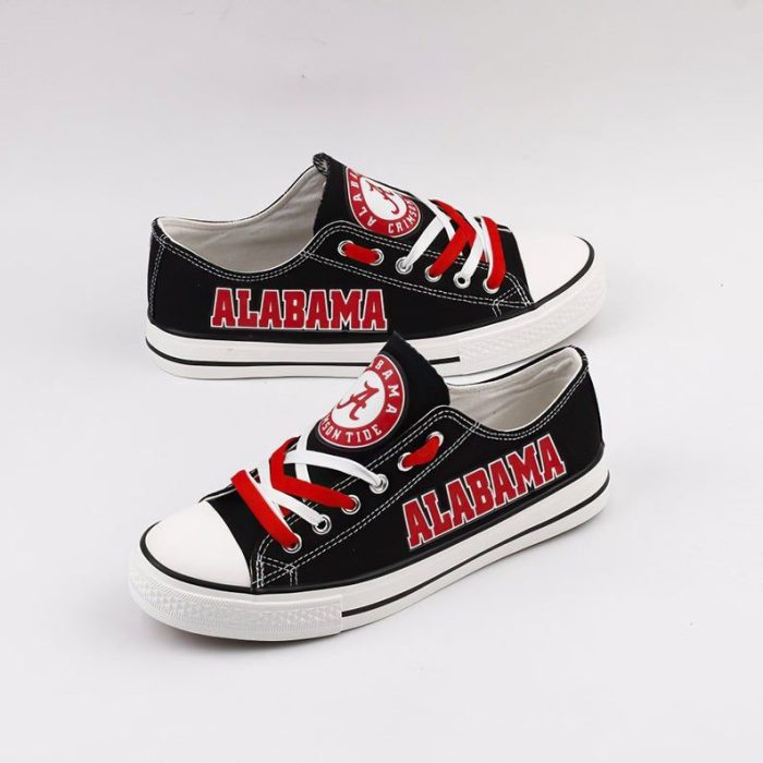 Alabama Crimson Tide NFL Football 2 Gift For Fans Low Top Custom Canvas Shoes