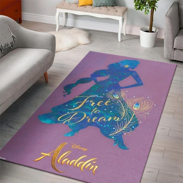 Aladdin Disney Living Room Cartoon Floor Carpet Rectangle Rug