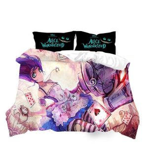 Alice in Wonderland #1 Duvet Cover Pillowcase Bedding Set Home Bedroom Decor