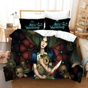Alice in Wonderland #12 Duvet Cover Pillowcase Bedding Set Home Bedroom Decor