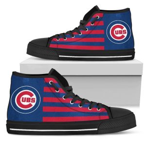 American Flag Chicago Cubs MLB Custom Canvas High Top Shoes