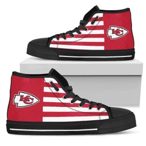 American Flag Kansas City Chiefs NFL Custom Canvas High Top Shoes