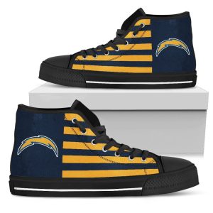 American Flag Los Angeles Chargers NFL Custom Canvas High Top Shoes