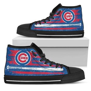 American Flag Vintage Baseball Chicago Cubs MLB Custom Canvas High Top Shoes