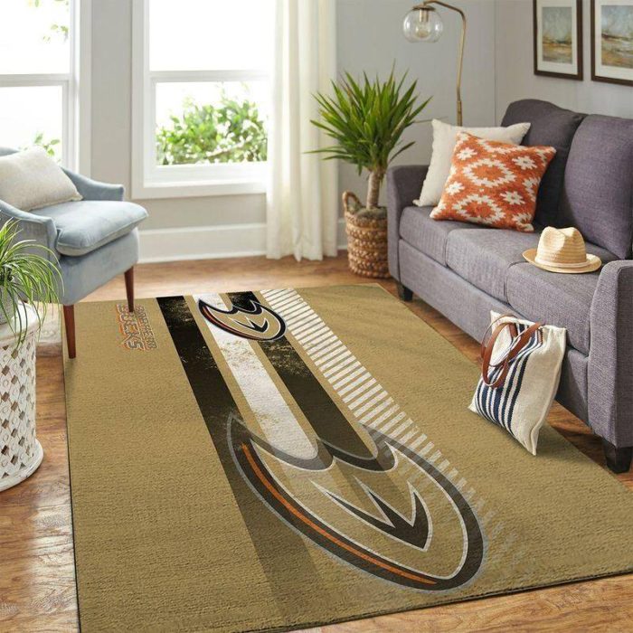 Anaheim Ducks Nhl Team Logo Rug Room Carpet Custom Area Floor Home Decor