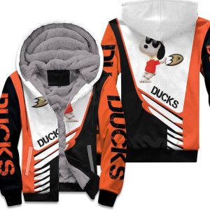 Anaheim Ducks Snoopy For Fans 3D Unisex Fleece Hoodie