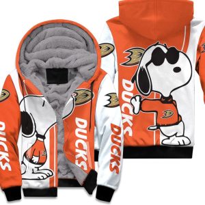 Anaheim Ducks Snoopy Lover 3D Printed Unisex Fleece Hoodie