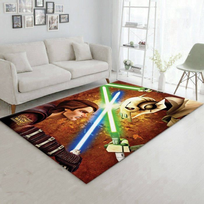 Anakin Vs Grievous Star War Character Rug Living Room Rug Family