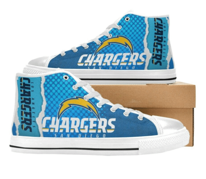 Angeles Chargers NFL Football Custom Canvas High Top Shoes