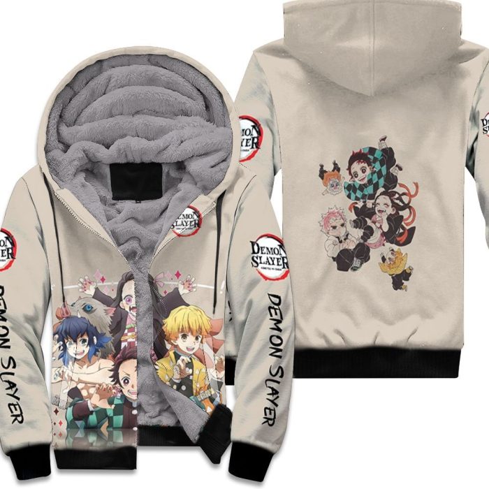 Anime Kimetsu No Yaiba Tanjiro And Nezuko And Inosuke Unisex Fleece Hoodie