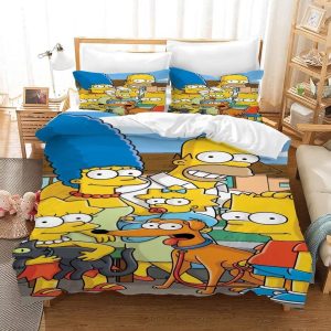 Anime The Simpsons Homer J. Simpson #10 Duvet Cover Pillowcase Bedding Set Home Decor