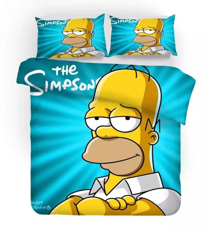 Anime The Simpsons Homer J. Simpson #12 Duvet Cover Pillowcase Bedding Set Home Decor