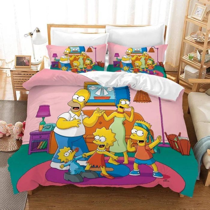 Anime The Simpsons Homer J. Simpson #8 Duvet Cover Pillowcase Bedding Set Home Decor